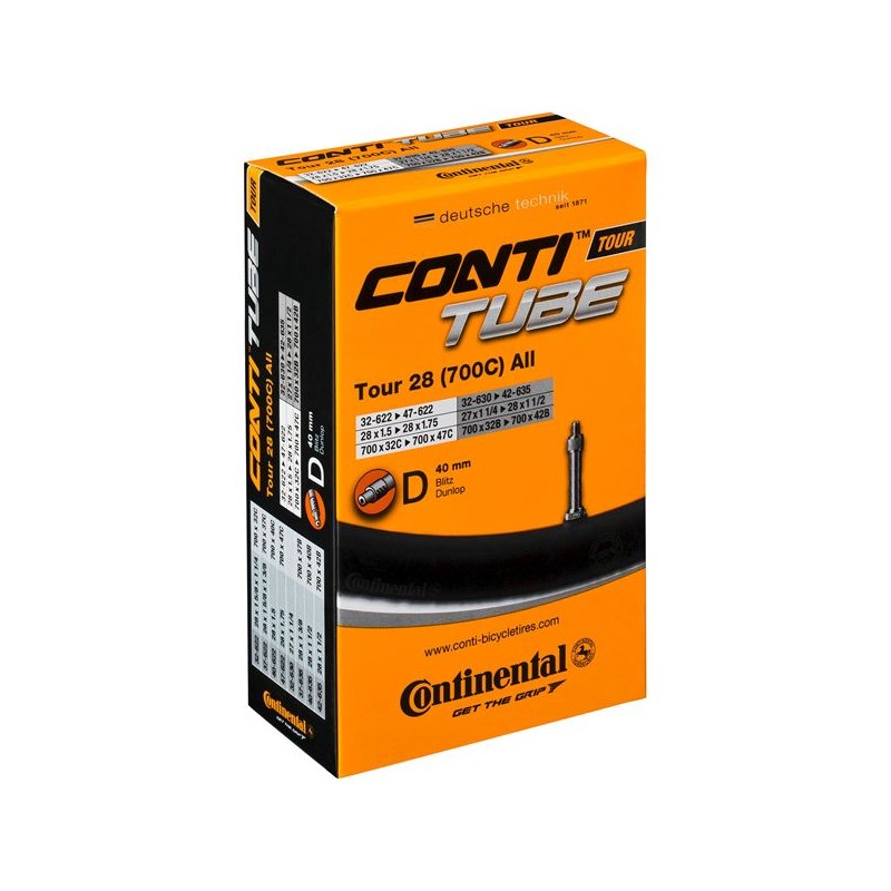 Continental Tour 28 (700c) 32-47 mm (622-635), Dunlop 40 mm Inner Tube