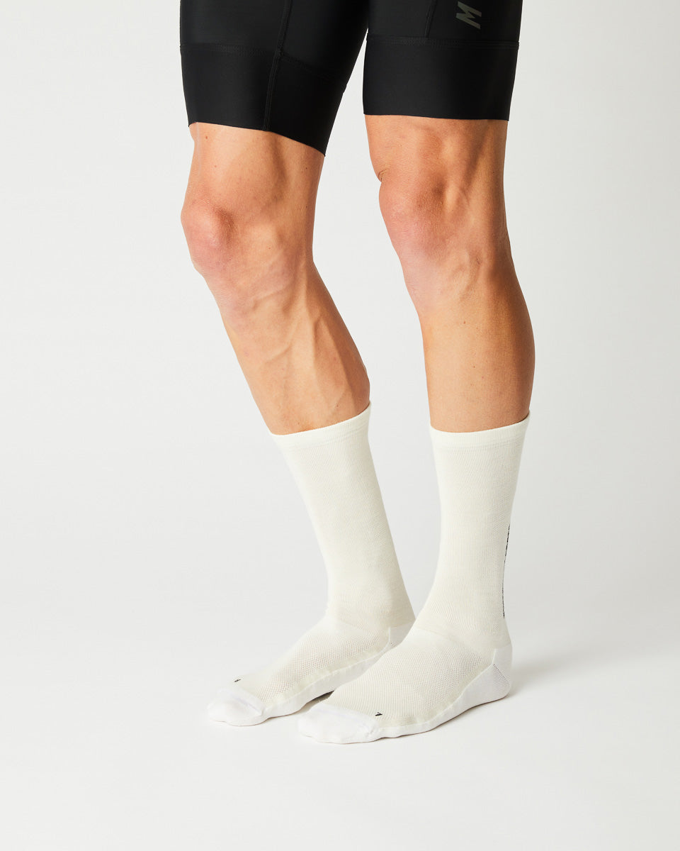 FINGERSCROSSED #Light Merino Silk Cream/White Cycling Socks EU 43-36