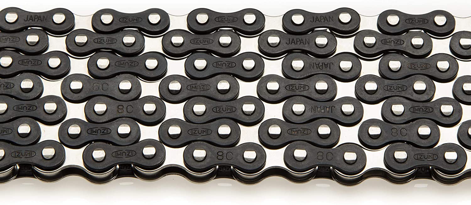 Izumi Jet Black Track Kæde Sølv 1/2 x 1/8"