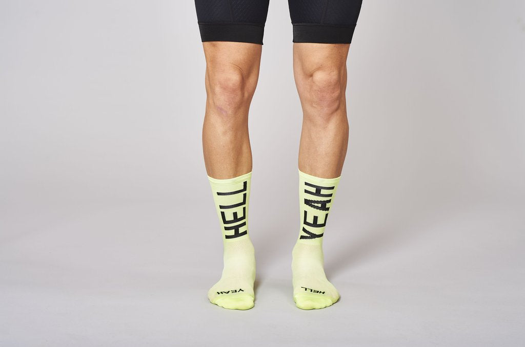 FINGERSCROSSED Calzini da bici 'Hell Yeah' 2.0 - acid