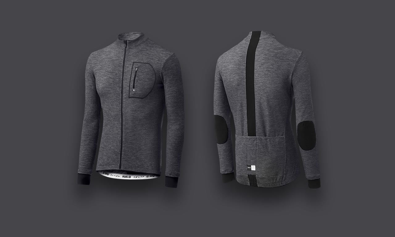 PEdAL ED Kaido långärmad cykeltröja, Black / Dark Grey