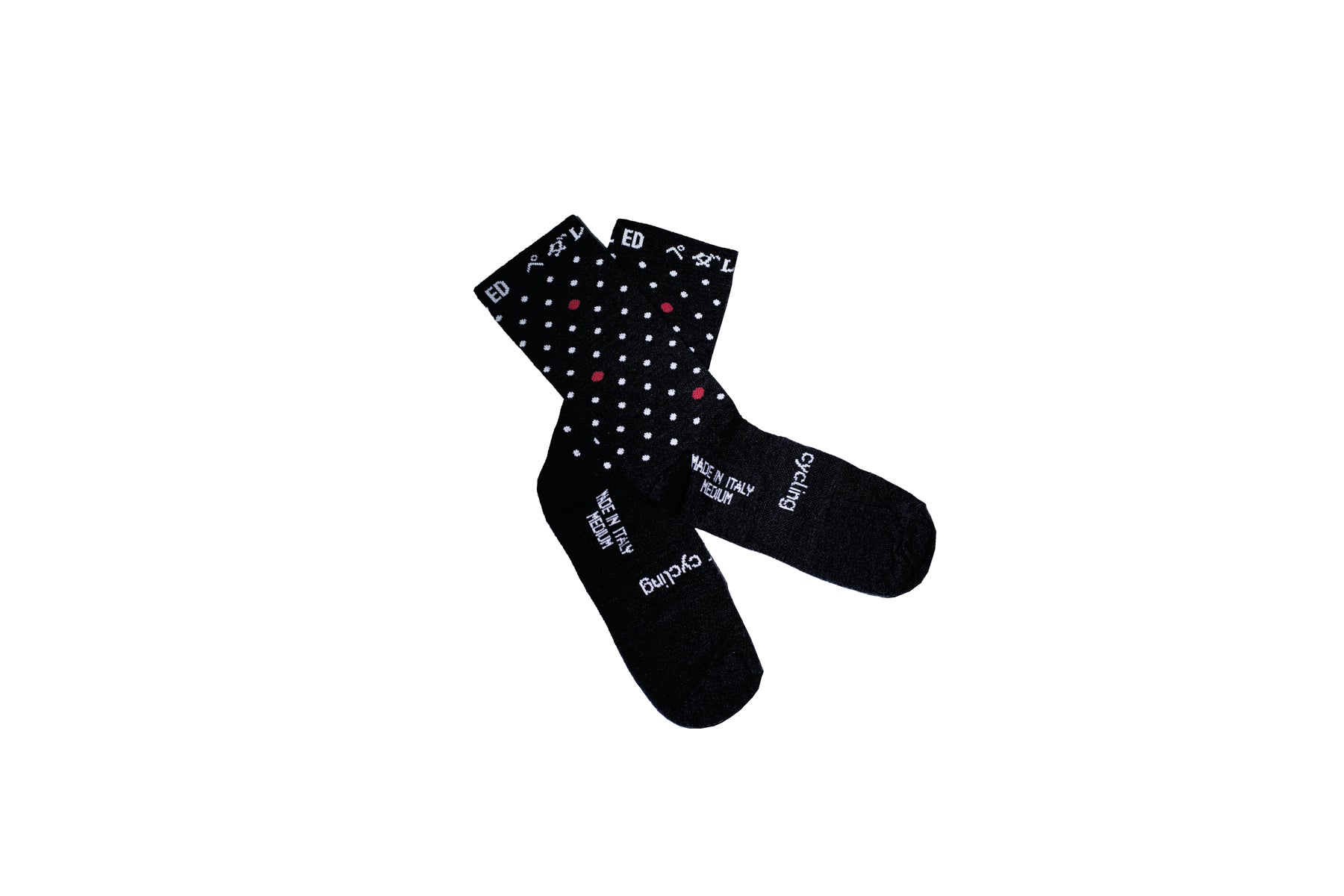 PEdAL ED Merino Winter Polka Dot Cycling Socks Black