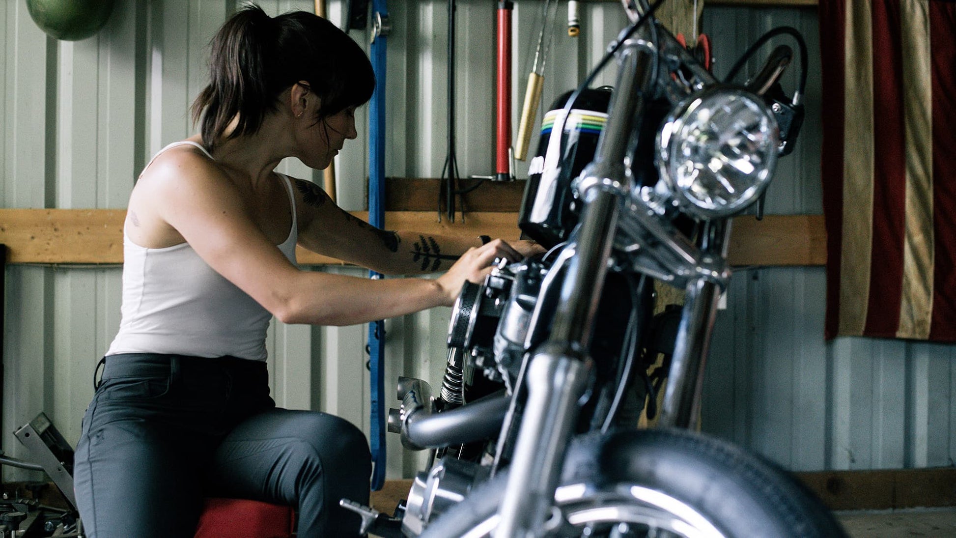 Damskie spodnie Chrome Sylvan z 5 kieszeniami