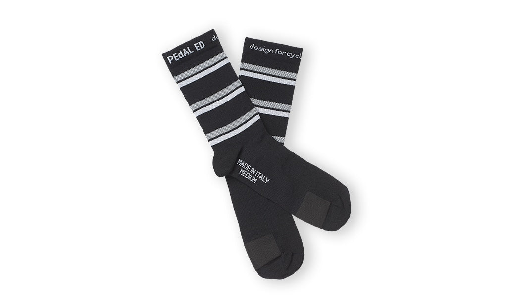 PEdALED Three Stripe Cycling Socks Black