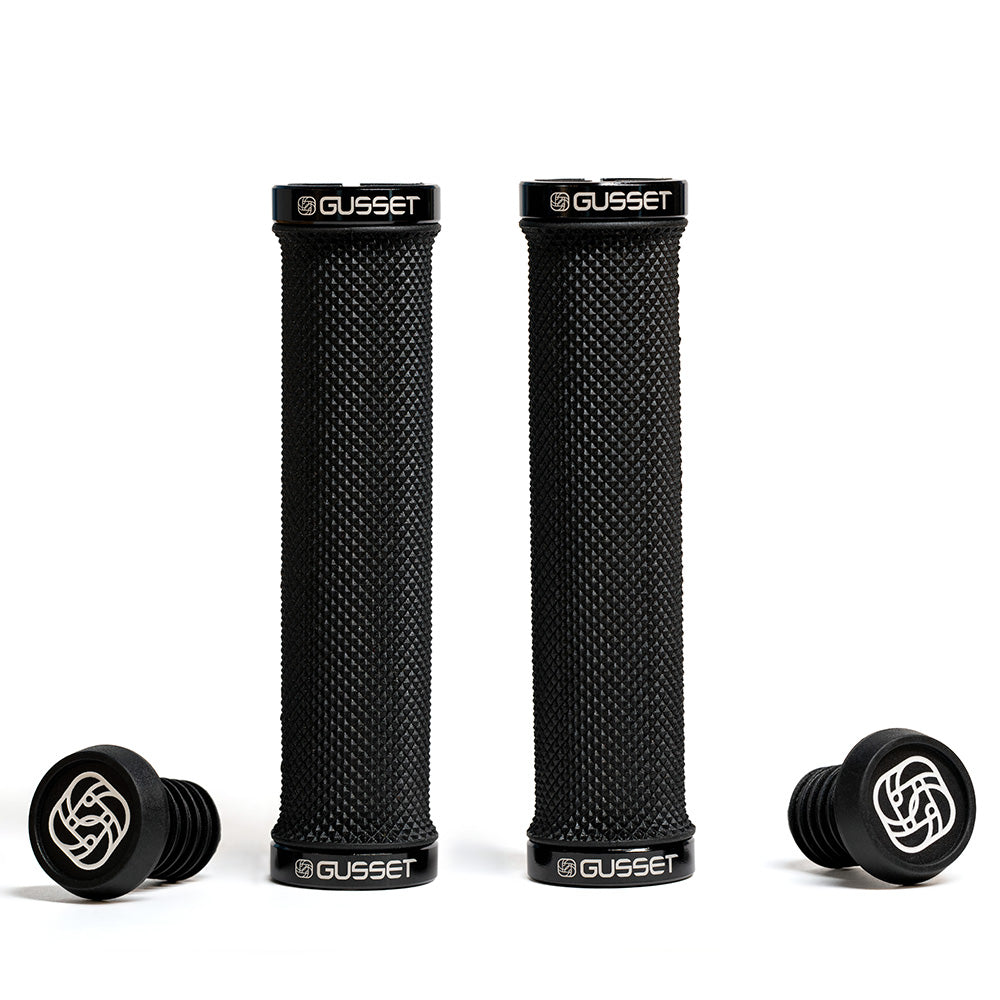 Gusset Double File Lock-On Grips Black