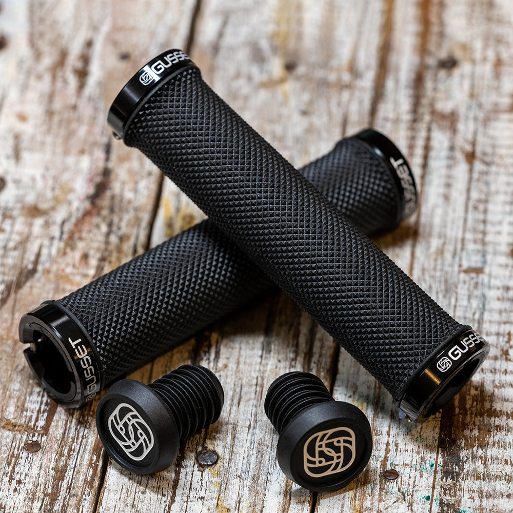 Gusset Double File Lock-On Grips Black