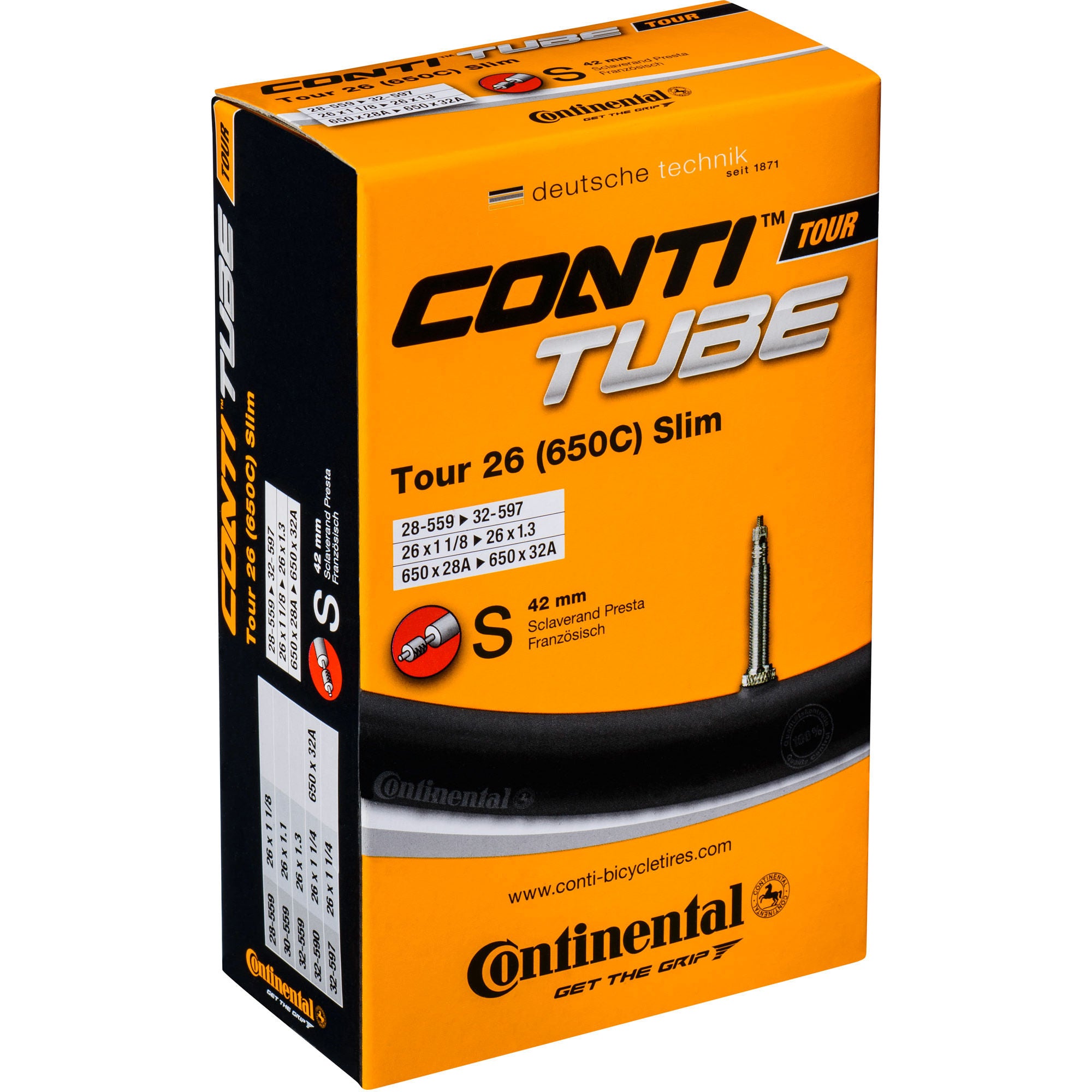 Continental Tour 26 (650c) 28-32 mm (559-597), Presta 42 mm binnenband