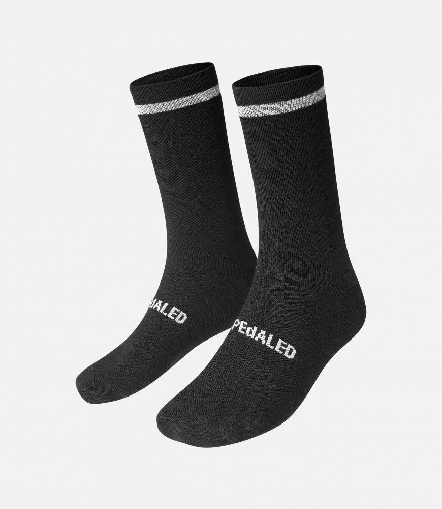 PEdALED Odyssey Long Distance Silk Cycling Socks. Black