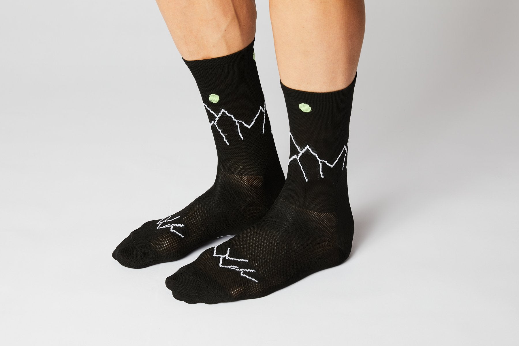 FINGERSCROSSED #11_04 Mountain Black/Neon Cyckelstrumpor