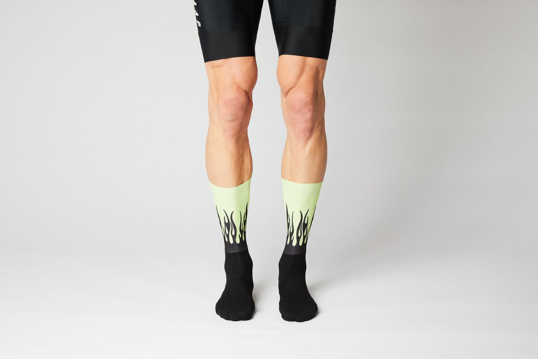 FINGERSCROSSED #Aero Flames Black/Neon Cycling Socks