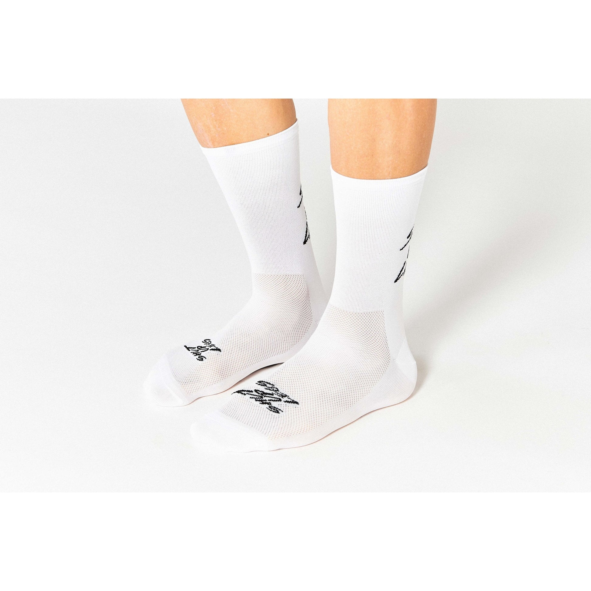 FINGERSCROSSED Shut Up Legs White Cyckelstrumpor