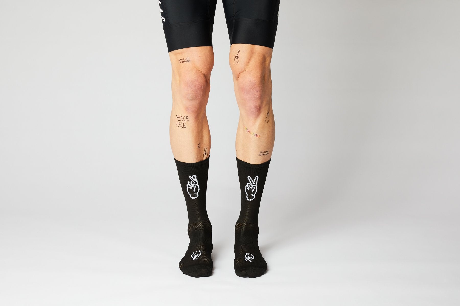 FINGERSCROSSED #Rolling Harmony Czarne Skarpety Rowerowe