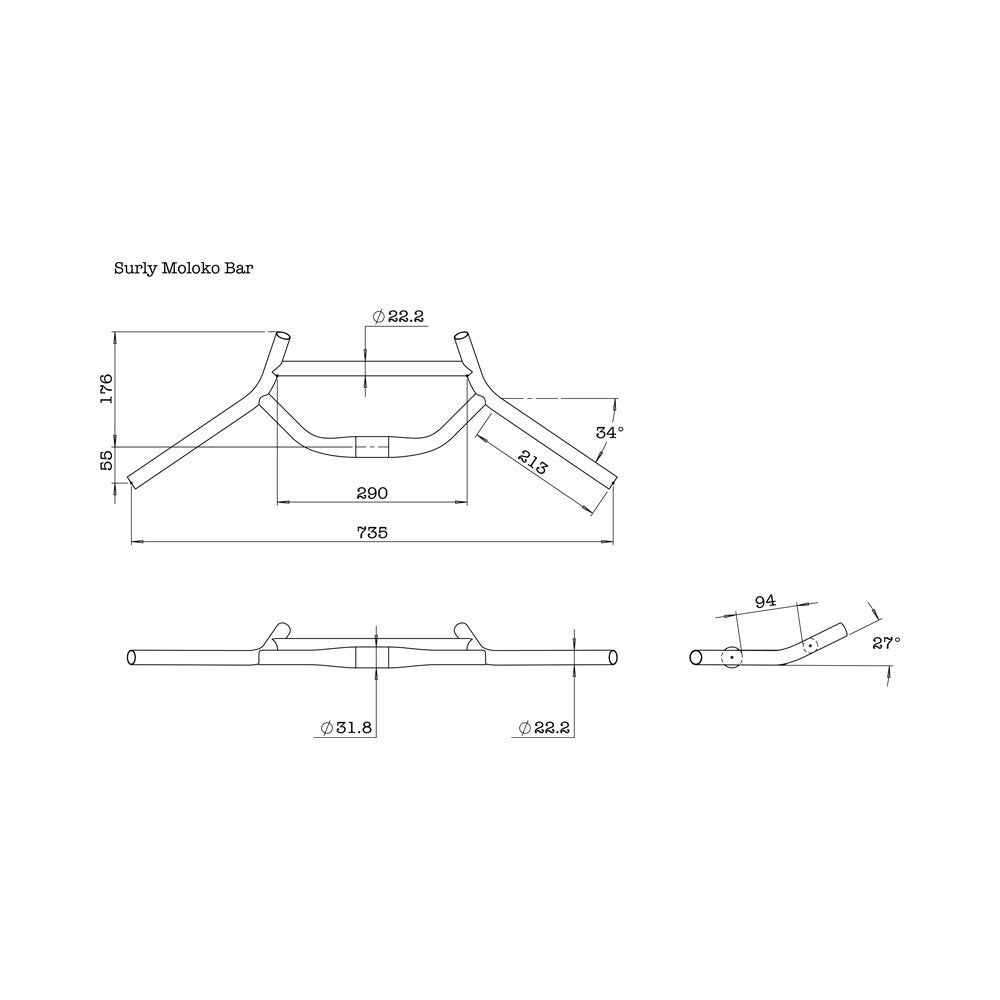 Surly Moloko Styr 735 mm, 31,8 mm