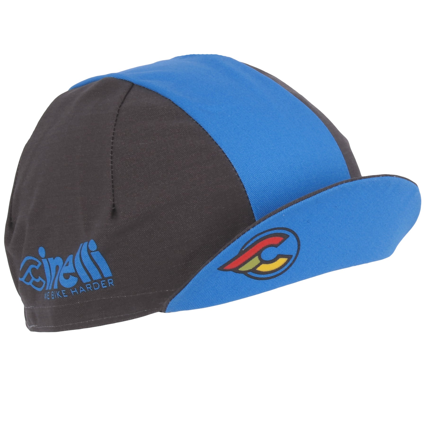 Cinelli We Bike Harder - niebieska czapka rowerowa Blue Line