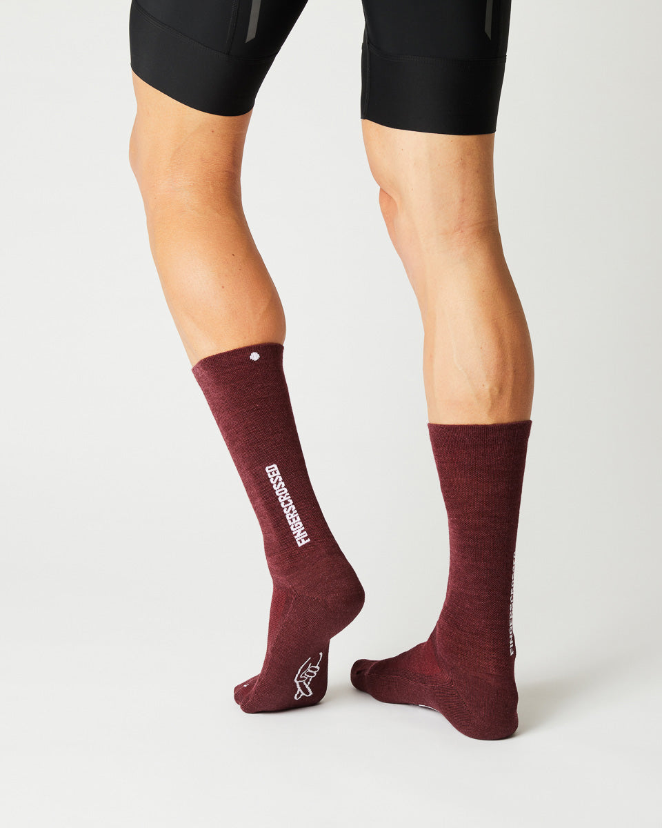 FINGERSCROSSED #Light Merino Silk Bordeaux Cykelstrumpor