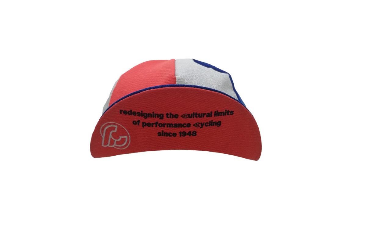 Cinelli Owalna Czapka Rowerowa Red i Niebieska