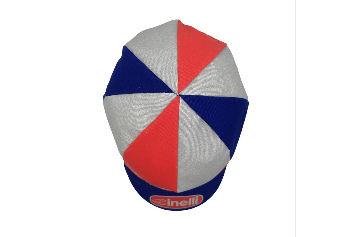 Cinelli Owalna Czapka Rowerowa Red i Niebieska