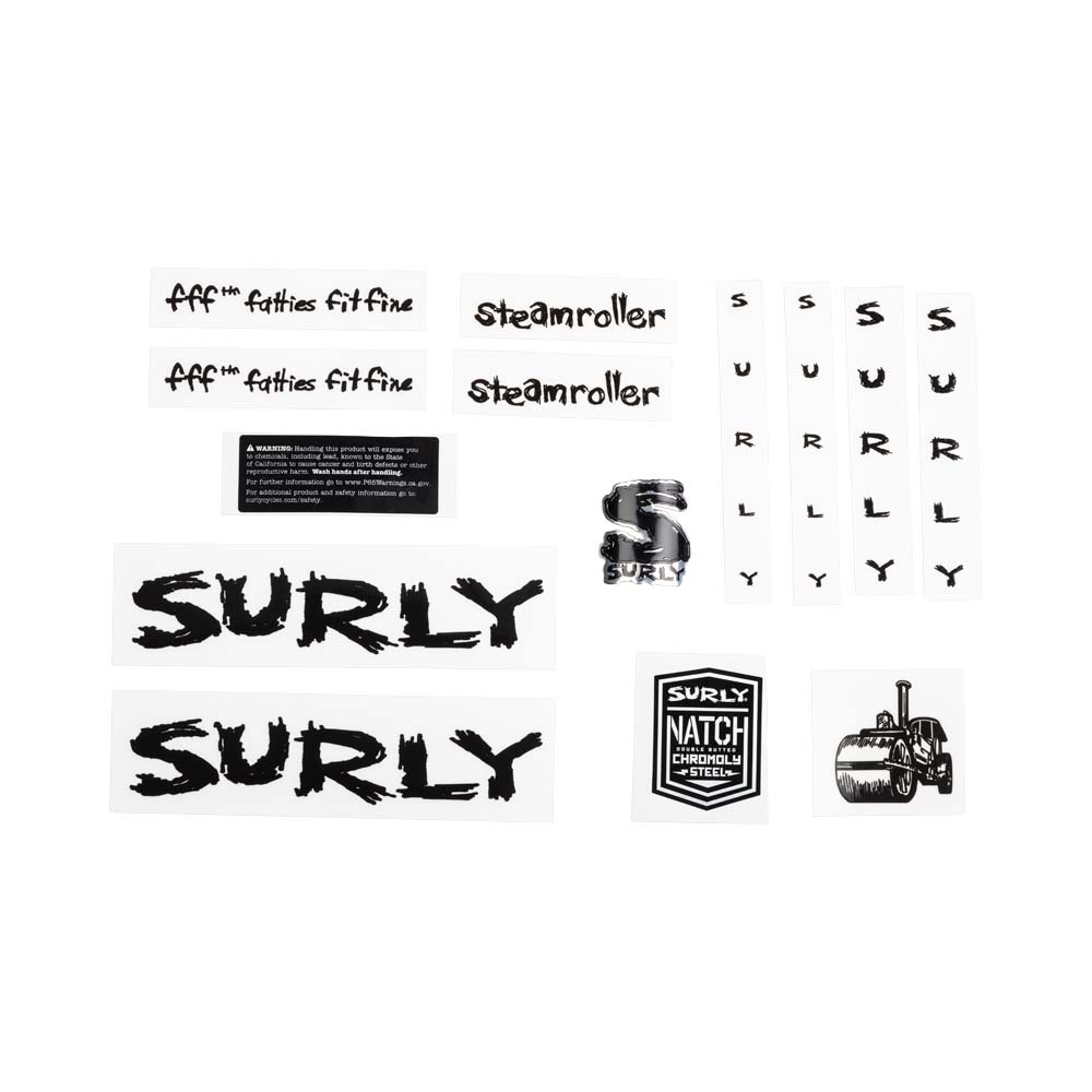 Kit de calcomanías Surly Steamroller - Negro