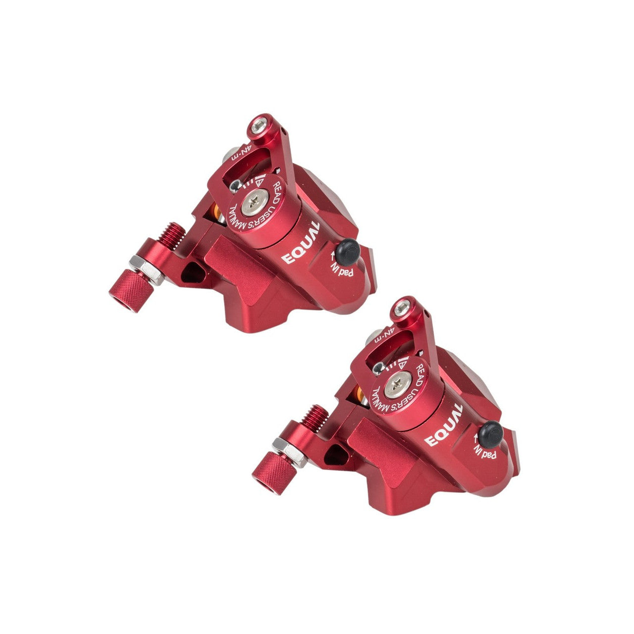 Growtac Equal Disc Brake Caliper Set - Flat Mount Red