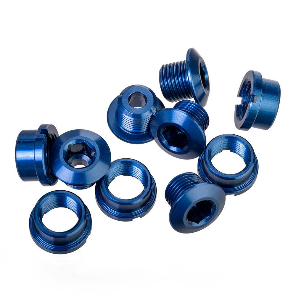 I.D. Single Alloy Chainring Bolts - Multiple Colours Blue