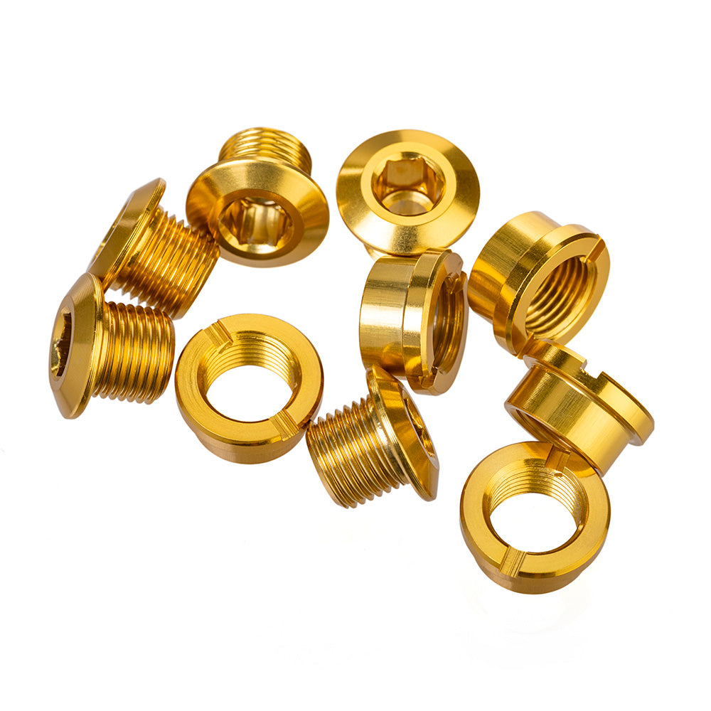 I.D. Single Alloy Chainring Bolts - Multiple Colours Gold