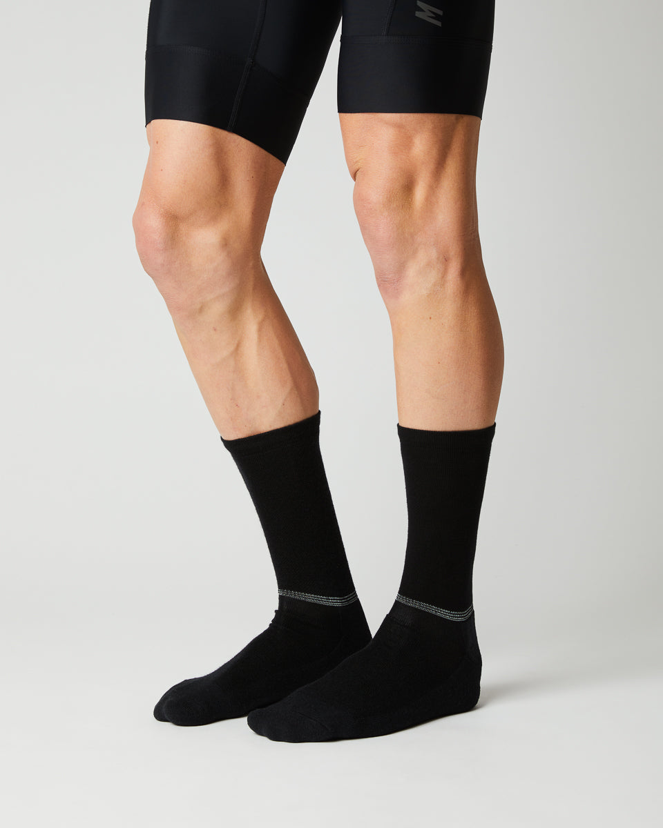FINGERSCROSSED #Merino Black Cykelstrumpor