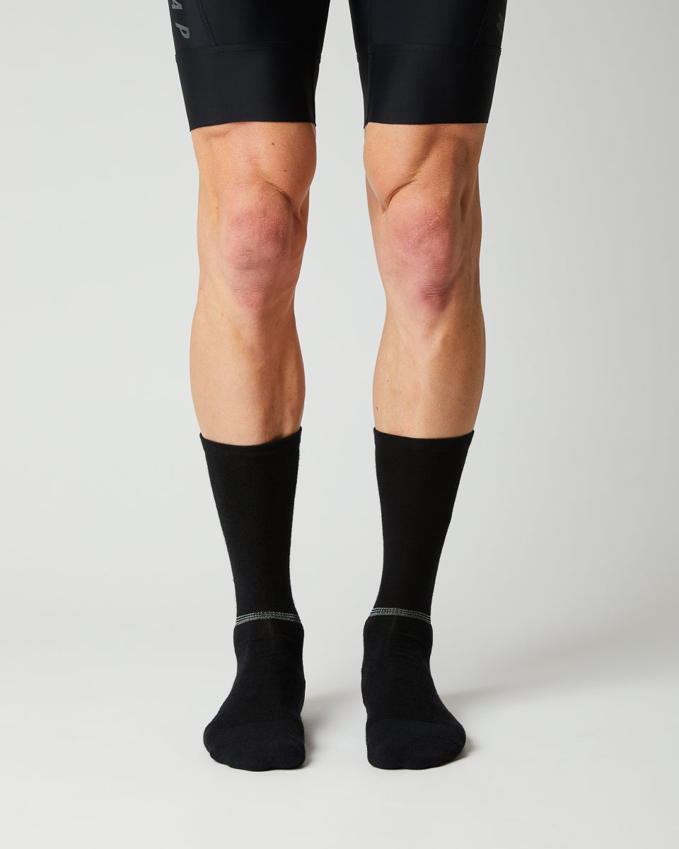 FINGERSCROSSED #Merino Black Cykelstrumpor