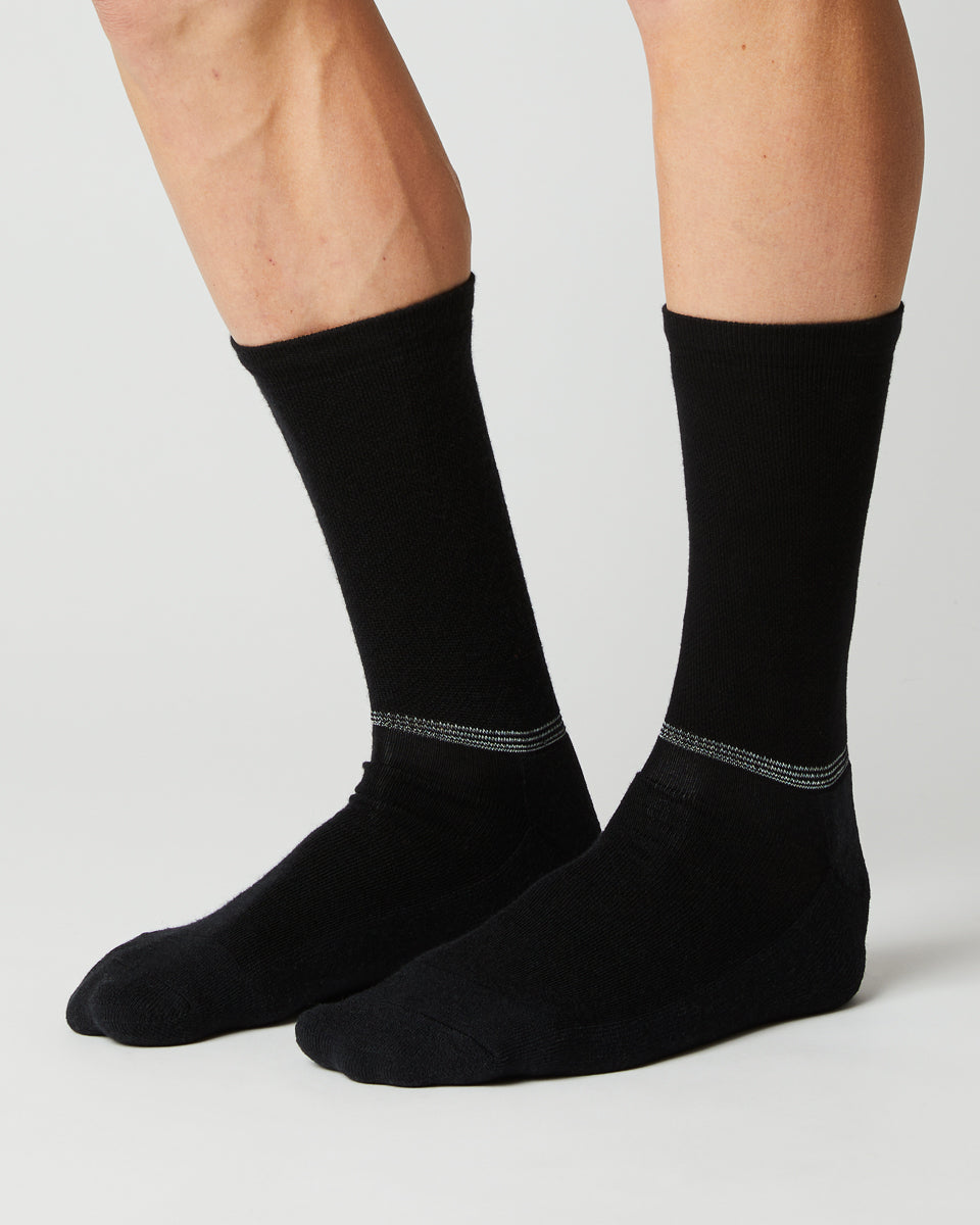 FINGERSCROSSED #Merino Black Cykelstrumpor