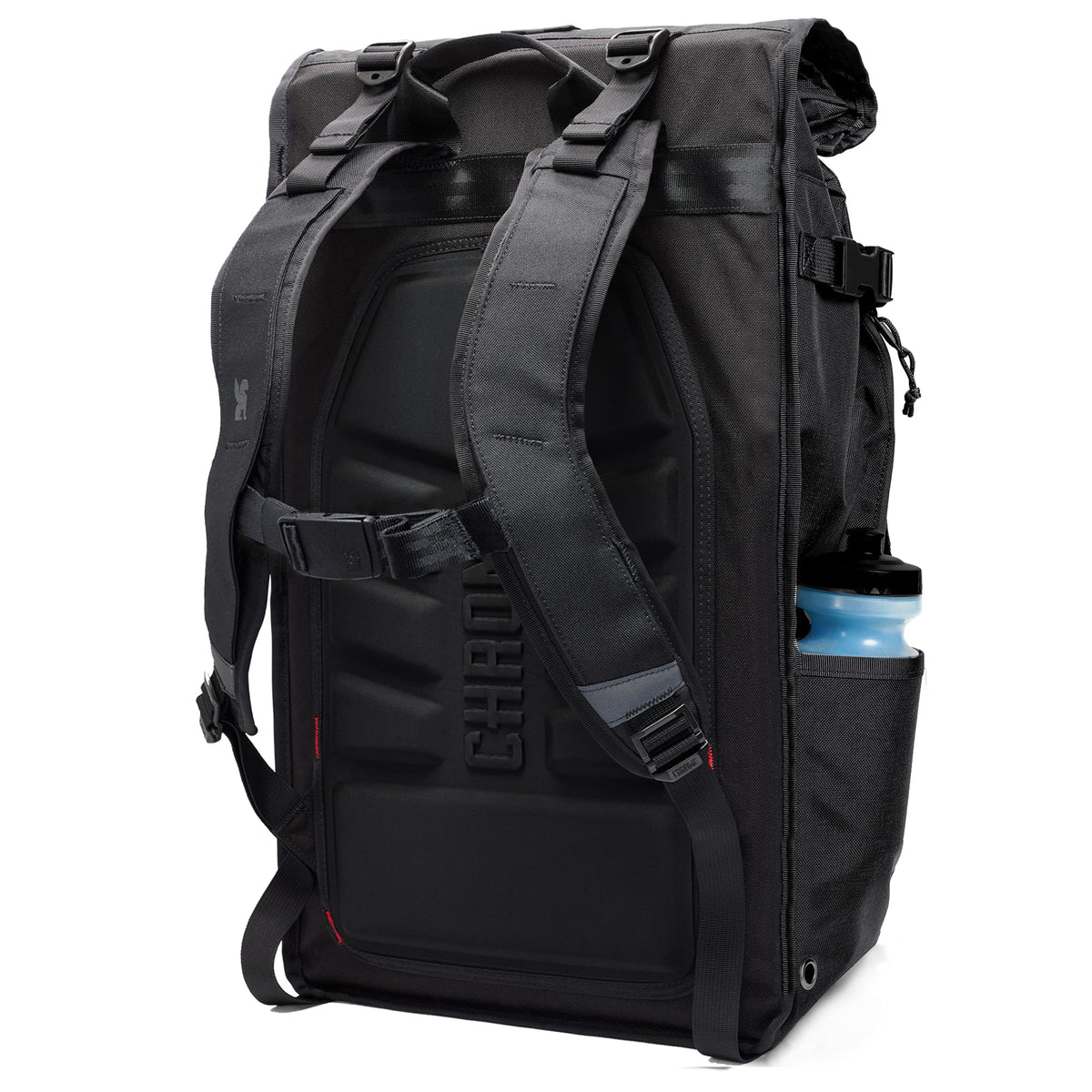 Chrome Barrage 34L Backpack - Black – Baksida och axelremmar