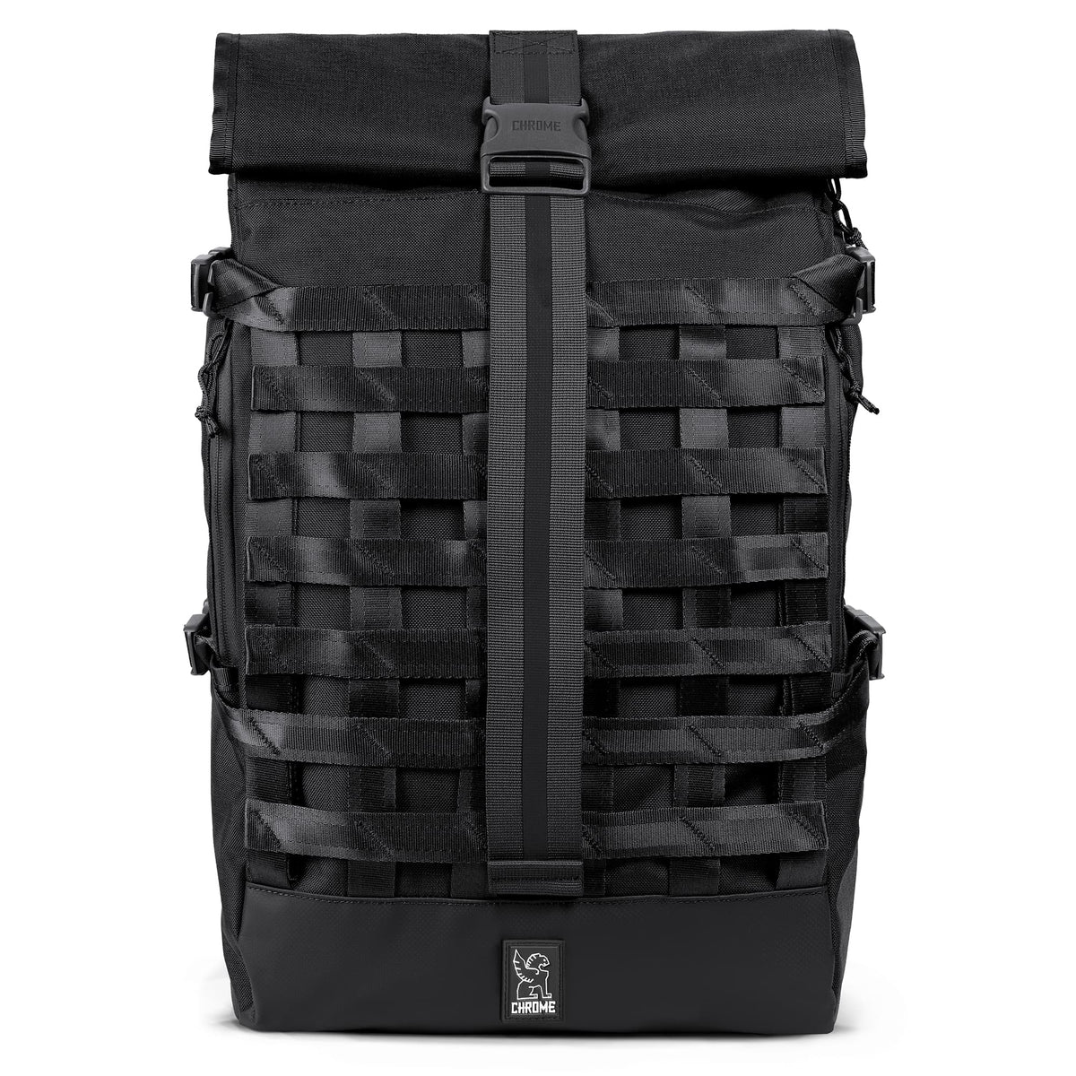 Chrome Barrage 34L Backpack - Black – Framsida med lastnät