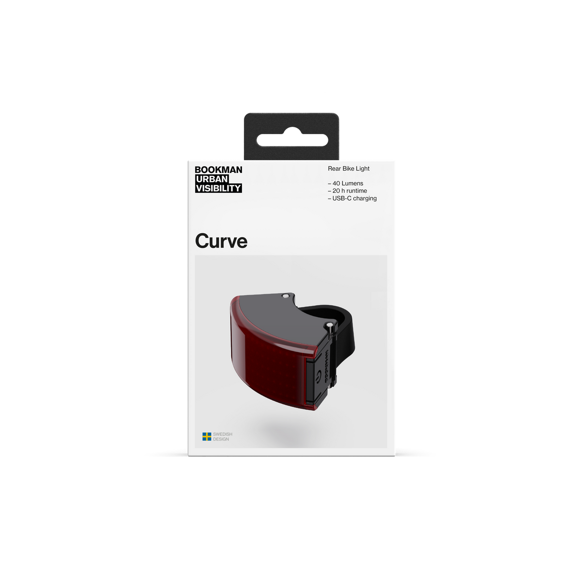 Bookman Curve Rear Light Black USB-C